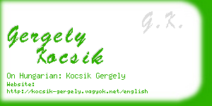 gergely kocsik business card